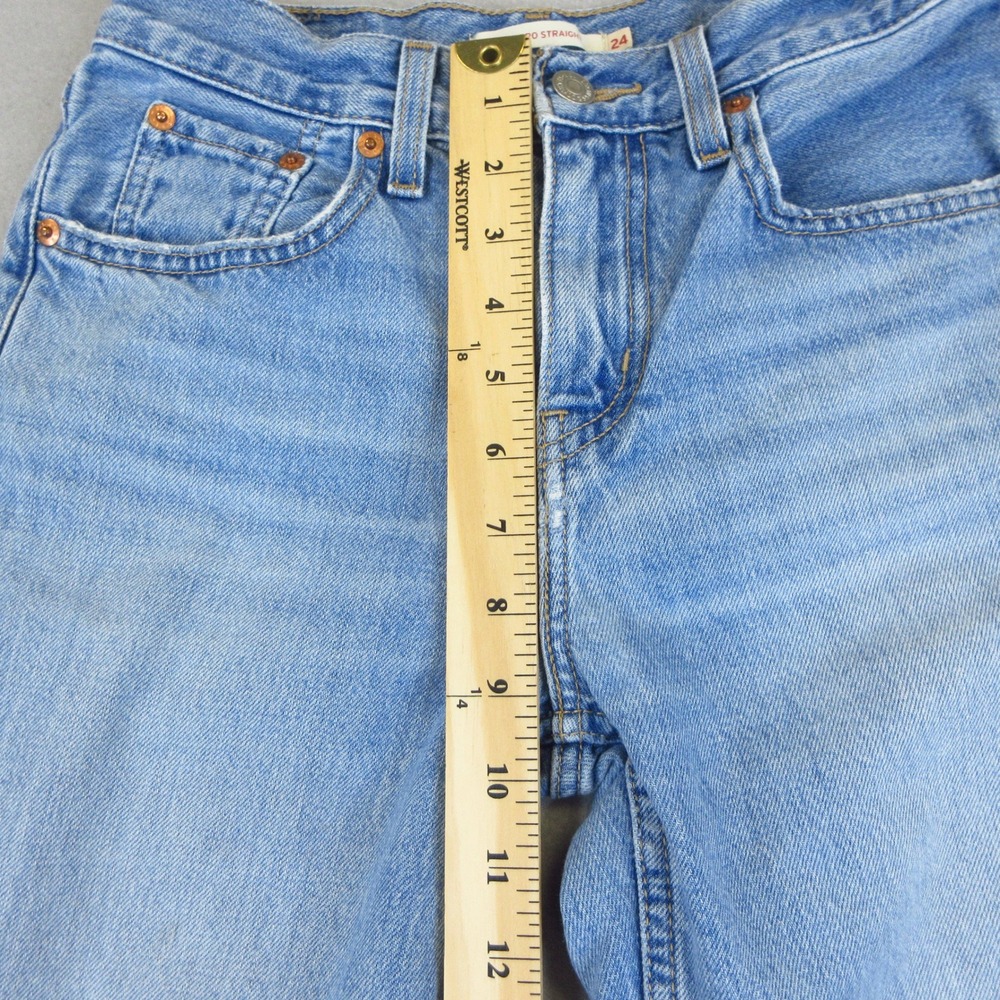 Levi's Low Pro Straight Jeans Women W24 Light Blue Wash Denim 100% Cotton - Picture 9 of 11